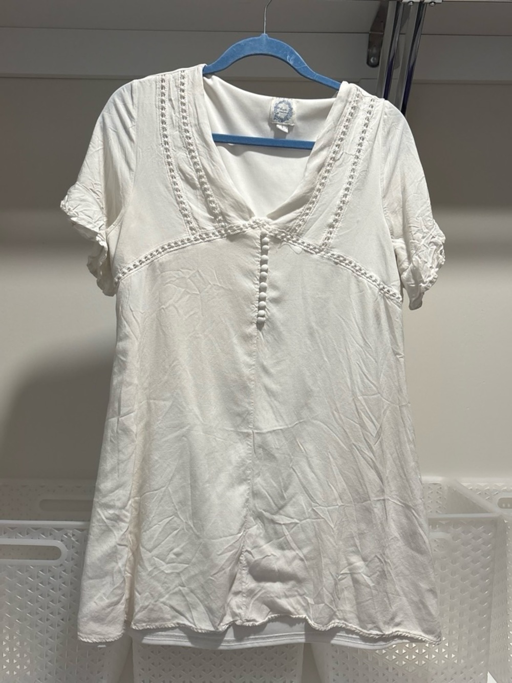 Women's White Lace-Trim Dress